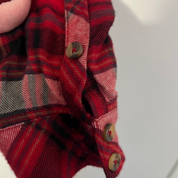 Torrid Red Plaid Button Down Shirt - Picture 4 of 7
